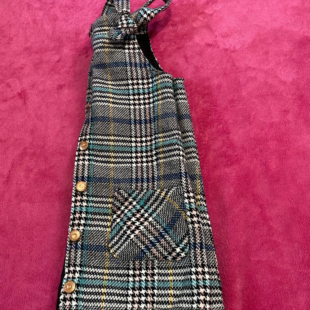 Plaid Button-Up Sleeveless Dress - Picture 4 of 4
